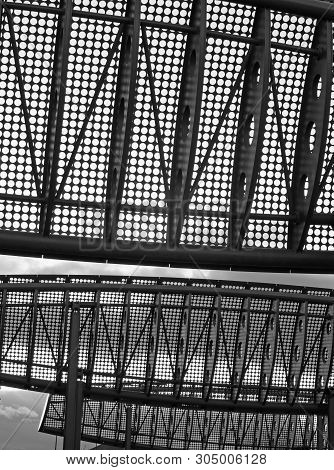 Perforated Wind Deflectors Build Over The Road On Water Lane In Leeds To Reduce The Risk Of Accident