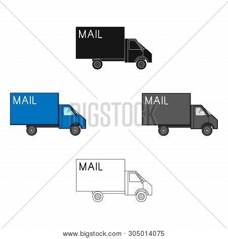 Mail Machine.mail And Postman Single Icon In Cartoon, Black Style Vector Symbol Stock Illustration W