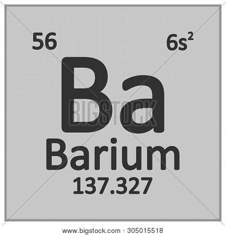 Periodic Table Element Barium Icon On White Background. Vector Illustration.