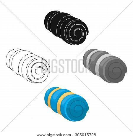 Mattress Tourist.tent Single Icon In Cartoon, Black Style Vector Symbol Stock Illustration Web.