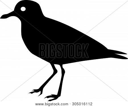 Phalarope Bird Black Vector Silhouette Clip Art