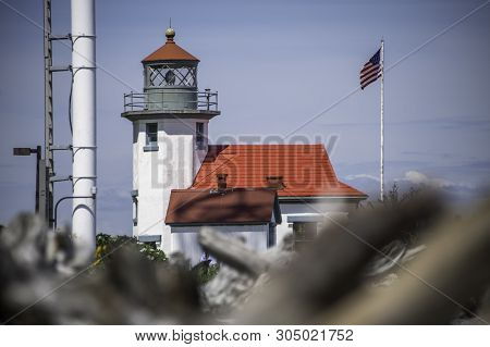 Light House At Point Robinson Park, Vashon Island.