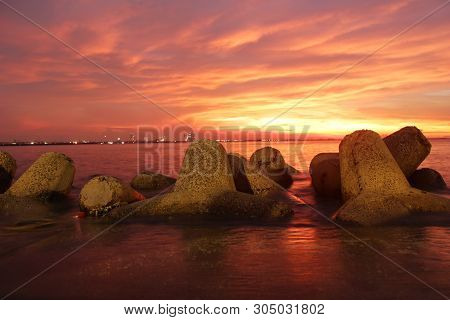 Beautiful Sunshine Sun In Mutiara Beach Jakarta