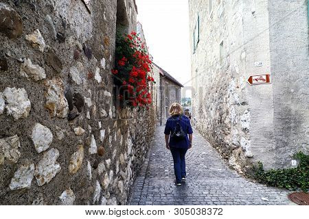 Laufen, Switzerland - September 19, 2018: Laufen Castle In Switzerland Near Rhine Falls