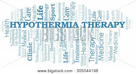 Hypothermia Therapy Word Cloud. Wordcloud Made With Text Only.