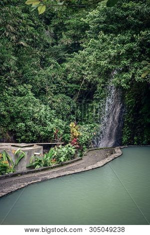 Bali, Indonesia. Small Waterfall Near Hot Springs.