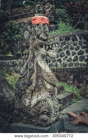 Statues Of Hindu God Or Demon In Pura Luhur Batukau Batukaru Hindu Temple In Tabanan, Bali, Indonesi