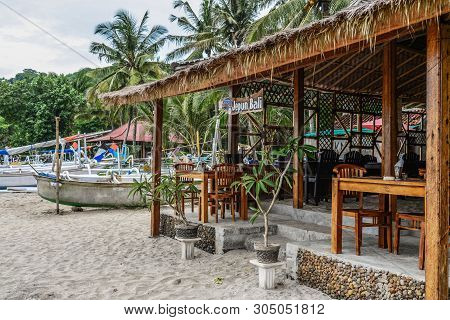 Bali, Indonesia - January 14, 2018: Small Cafe Warung 
