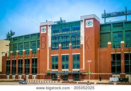 An Outdoor Football Arena In Green Bay, Wisconsin
