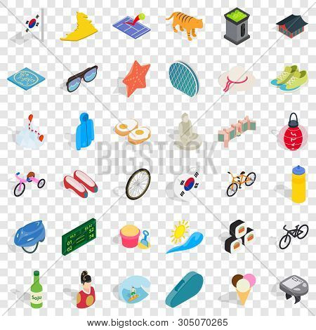 Active Life Icons Set. Isometric Style Of 36 Active Life Vector Icons For Web For Any Design