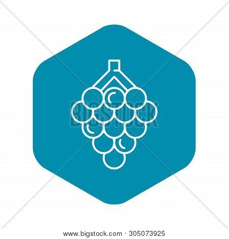 Raw Grape Icon. Outline Raw Grape Vector Icon For Web Design Isolated On White Background