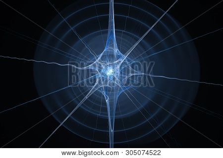 Gravitational Wave Source In Space, Computer Generated Abstract Background, 3d Rendering