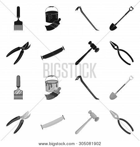 Isolated Object Of Tool And Construction Symbol. Collection Of Tool And Carpentry Vector Icon For St