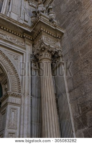 Corinthian columns. Assumption of the Virgin Cathedral (Santa Iglesia Catedral - Museo Catedralicio), Jaen, Andalucia, Spain