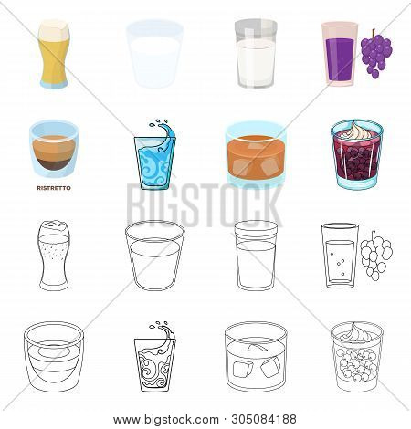 Isolated Object Of Glass  And Transparent  Logo. Set Of Glass  And Empty  Stock Vector Illustration.
