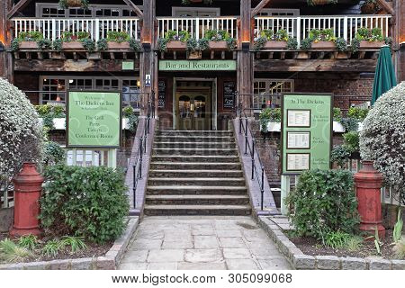 London, United Kingdom - January 25, 2013: The Dickens Inn Bar And Restaurants Building At St Kathar