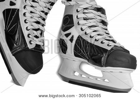 Mens Skates On A White Background, Close-up.
