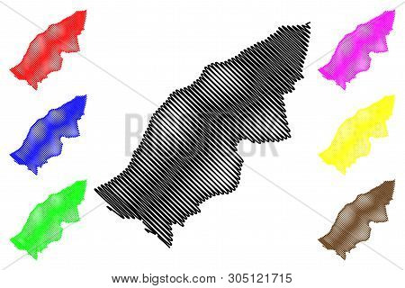 Mostaganem Province (provinces Of Algeria, Peoples Democratic Republic Of Algeria) Map Vector Illust