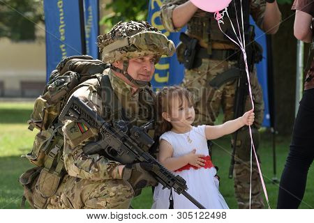 Vilnius, Lithuania - June 01: Riflemen Posing In Public Park During Solemn Riflemens Formation On Ju