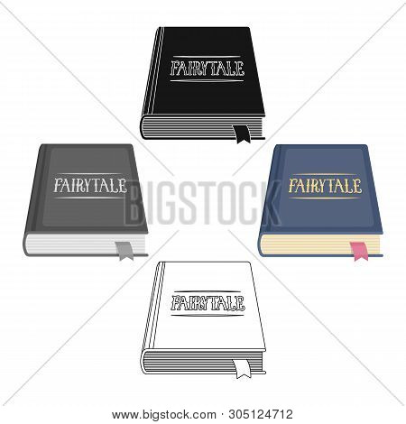 Book With Fairytales Icon In Cartoon, Black Style Isolated On White Background. Sleep And Rest Symbo