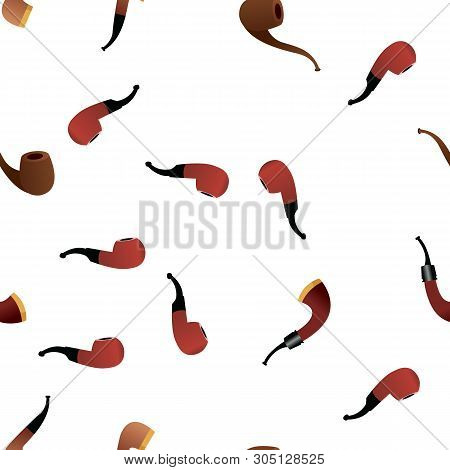 Tobacco Pipe Icon Seamless Pattern Vector. Smoke Cigar. Old Graphic Silhouette. Ash. Nicotine Addict