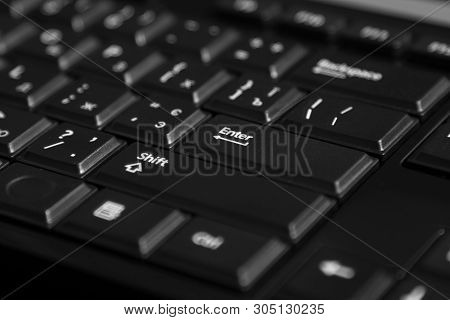Black Computer Keyboard Close Up