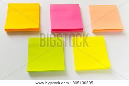 ..multicolored Stickers. Papers For Records. Office Tools