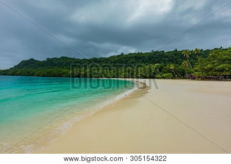 Famous Champagne Beach, Vanuatu, Espiritu Santo island, near Luganville,  South Pacific