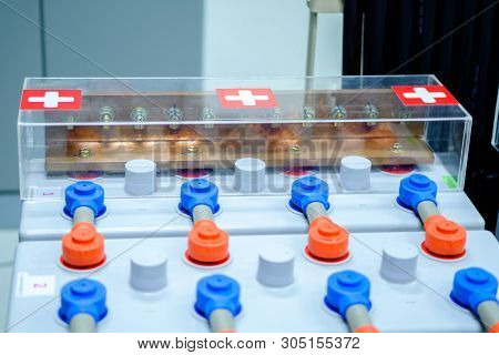 Busbar For Connect Battery Together In Charger And Invertor Convert In Power Plant For Supply Electr