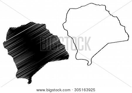 Yamoussoukro (ivory Coast, Republic Of Cote Divoire) Map Vector Illustration, Scribble Sketch Distri