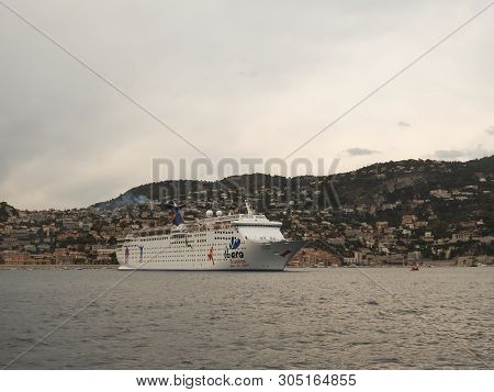 Nice, France, July 29, 2014. Cruise Ship Ibero Grand Holiday In The Villefranche Lagoon