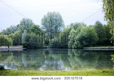 Beautiful Lake Wulfen Barkenberg Dorsten Background High Quality Prints Products 50,6 Megapixels