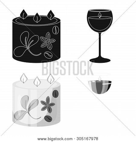 Vector Illustration Of Relaxation And Flame Icon. Set Of Relaxation And Wax Stock Vector Illustratio