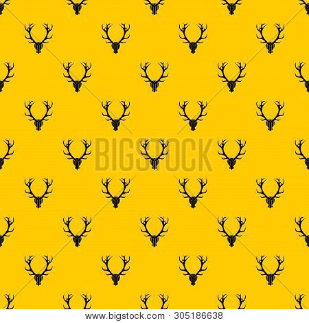 Deer Antler Pattern Seamless Vector Repeat Geometric Yellow For Any Design