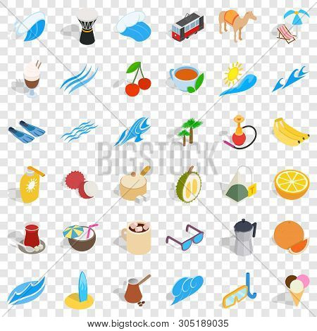 Turkey Icons Set. Isometric Style Of 36 Turkey Vector Icons For Web For Any Design