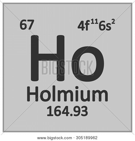 Periodic Table Element Holmium Icon On White Background. Vector Illustration.