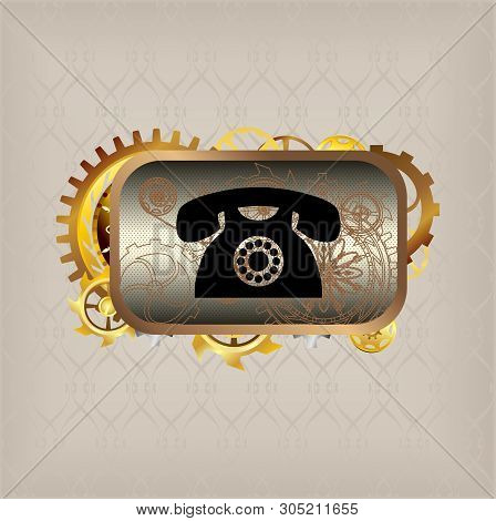 Menu Icons Steampunk Buttons Set Vec Tor
