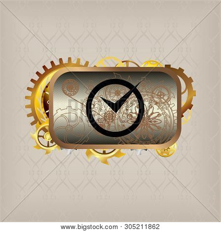 Menu Icons Steampunk Buttons Set Vec Tor