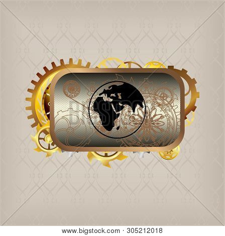 Menu Icons Steampunk Buttons Set Vec Tor