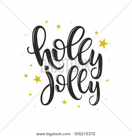 Holly Jolly Script Vector Photo Free Trial Bigstock