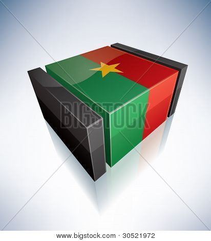 Burkina Faso 3D bayrağı