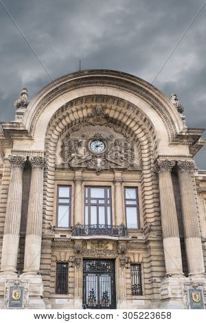 Bucharest, Romania - March 16, 2019: Close Up Detail Of Entrance To The Building Of 