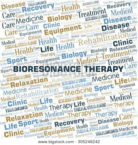 Bioresonance Therapy Word Cloud. Wordcloud Made With Text Only.