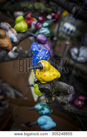 Munich, Germany - November 23, 2018 : Traditional Ceramic Souvenirs At The Viktualienmarkt Christmas