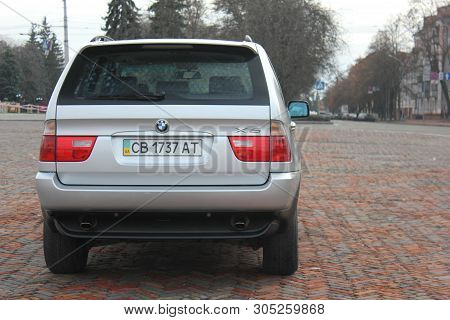 Chernigov, Ukraine - November 16, 2017: Bmw X5 (e53) In The Center Of The City