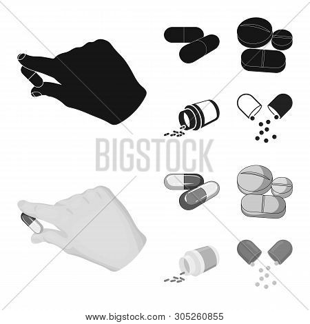 Vector Illustration Of Pill And Medicine Logo. Collection Of Pill And Vitamin Stock Vector Illustrat