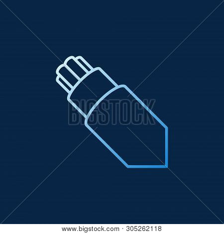 Optical Fiber Breakout Cable Vector Colored Linear Icon On Dark Background