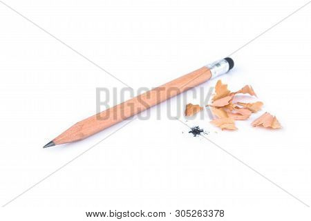 Wooden  Pencil Isolated On A White Background