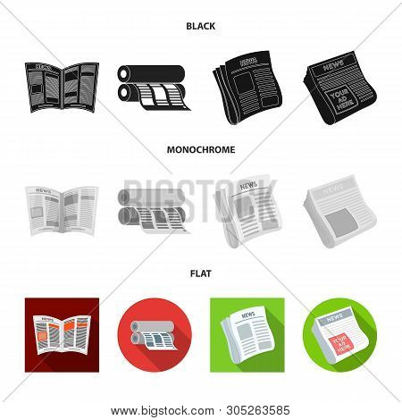 Vector Illustration Of Daily And Folded Icon. Collection Of Daily And Paper Vector Icon For Stock.