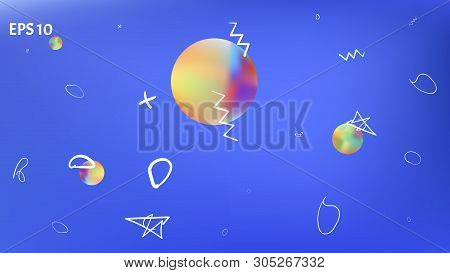 Fresh Space Fantasy. Common Colorific Illustration.  Background Texture, Smoot. Azure Colored Backgr